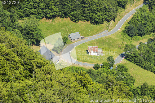 Image of Hairpin Curve in Pyrenees Mountains