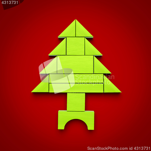 Image of christmas tree building blocks