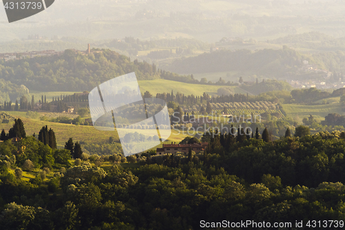 Image of Evening landscape. Tuscany, Italy