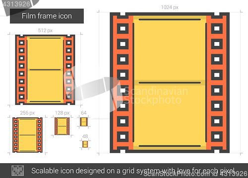 Image of Film frame line icon.