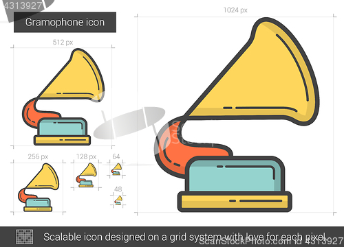 Image of Gramophone line icon.