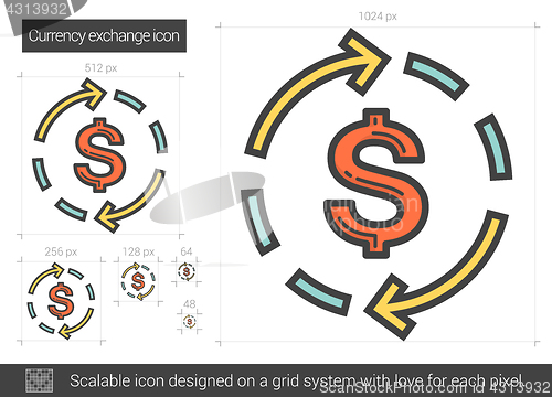 Image of Currency exchange line icon.