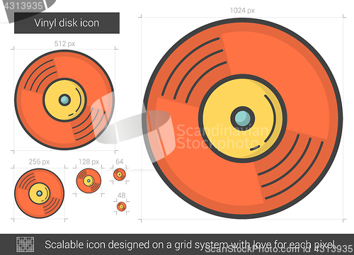 Image of Vinyl disk line icon.