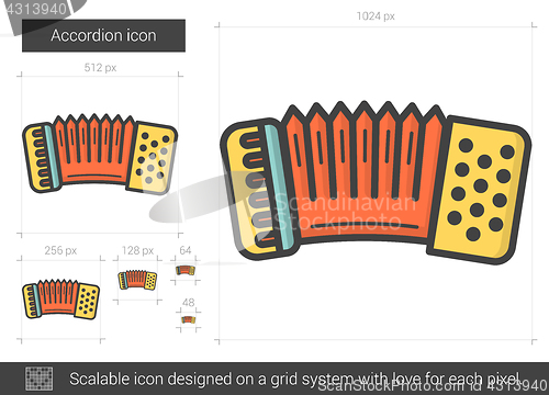 Image of Accordion line icon.