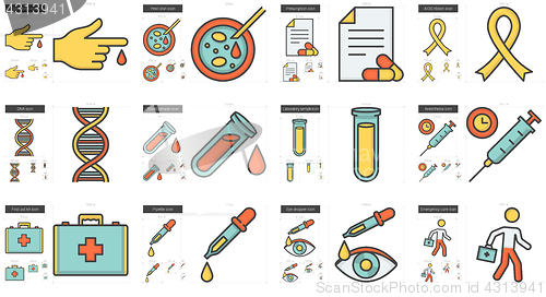 Image of Medicine line icon set.