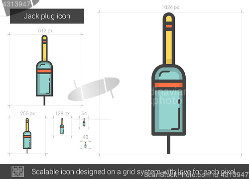 Image of Jack plug line icon.