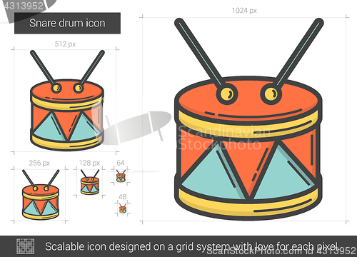 Image of Snare drum line icon.