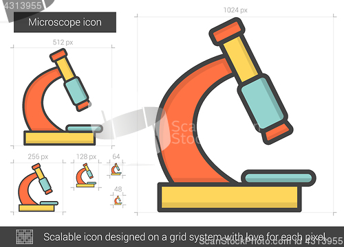 Image of Microscope line icon.