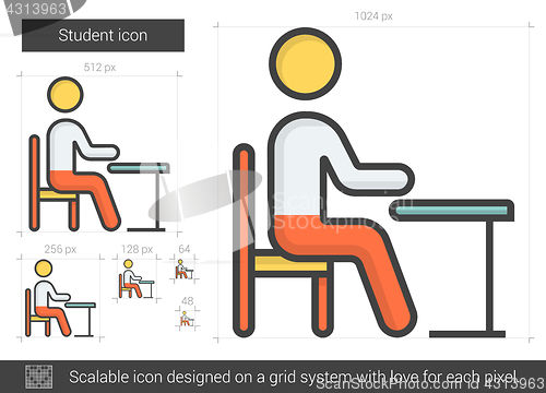 Image of Student line icon.