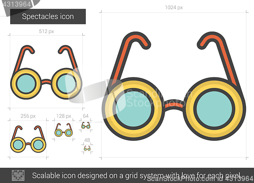 Image of Spectacles line icon.