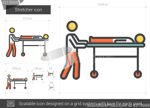 Image of Stretcher line icon.