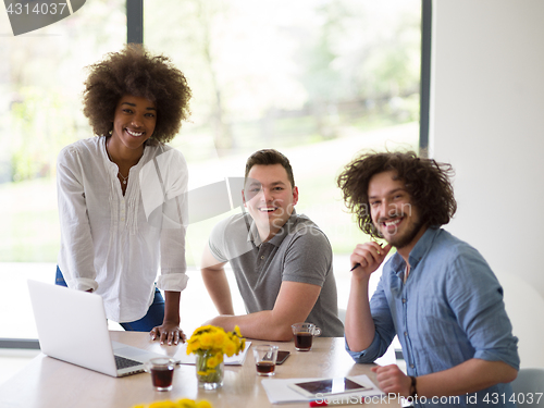 Image of Multiethnic startup Business Team At A Meeting at modern office 