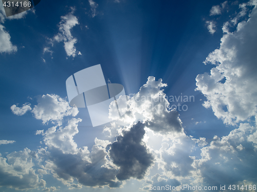 Image of blue sky with beautiful clouds