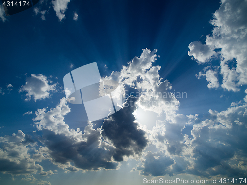 Image of blue sky with beautiful clouds