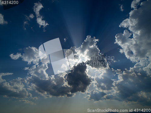 Image of blue sky with beautiful clouds