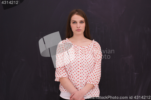 Image of young woman isolated on grey background
