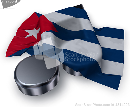 Image of music note and flag of cuba - 3d rendering