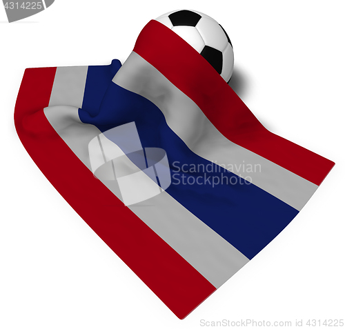 Image of soccer ball and flag of thailand - 3d rendering