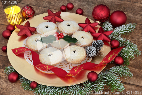 Image of Christmas Mince Pies and Decorations