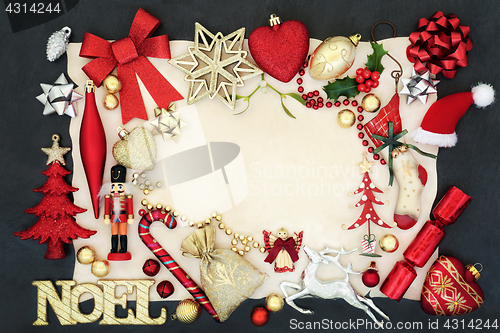 Image of Noel and Christmas Background Border