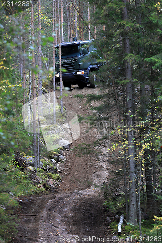 Image of Offroad Driving with Scania Truck in Forest