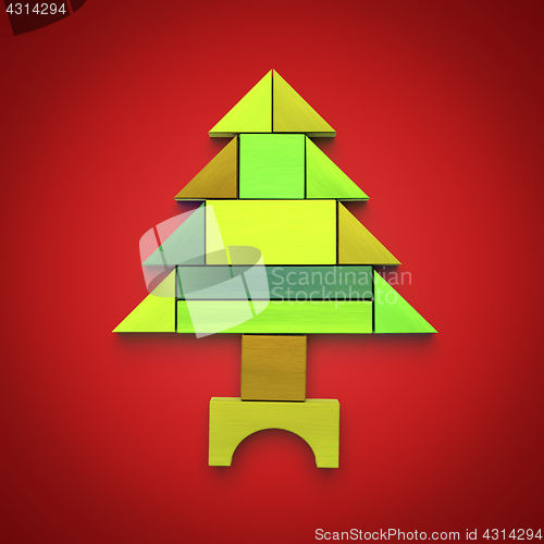 Image of christmas tree building blocks