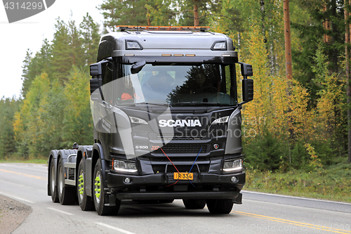 Image of New Scania G500 XT Truck on Autumnal Highway