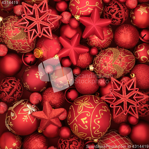 Image of  Christmas Red Bauble Background