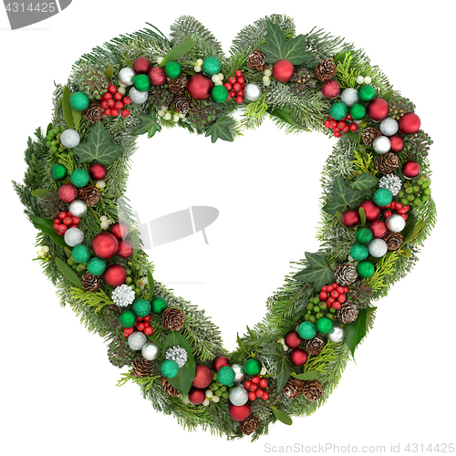 Image of Christmas Heart Shaped Wreath