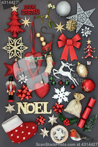 Image of Noel Sign with Christmas Decorations