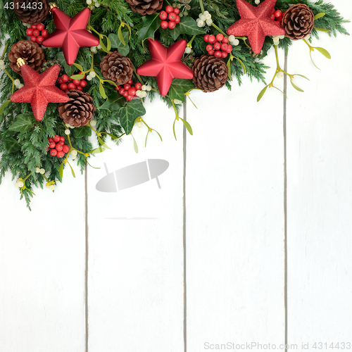 Image of Christmas Background with Star Decorations 