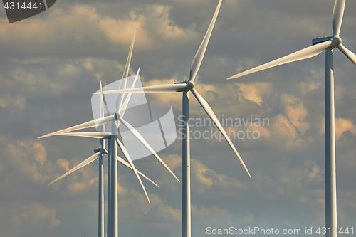 Image of Wind tubines spinning