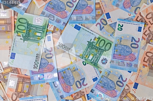 Image of Euro Banknotes Background