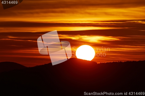 Image of Sunrise Hilly Landscape