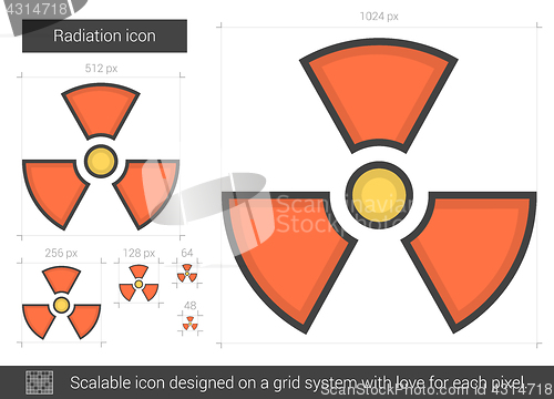 Image of Radiation line icon.