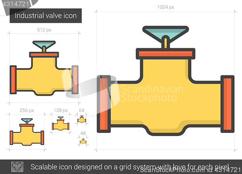 Image of Industrial valve line icon.