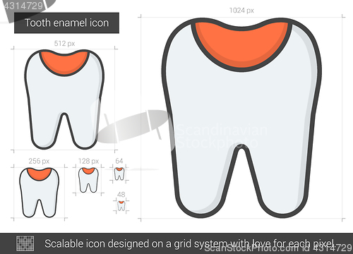 Image of Tooth enamel line icon.