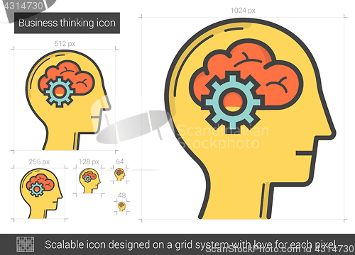 Image of Business thinking line icon.
