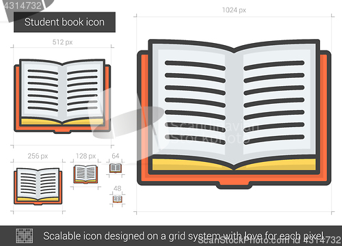 Image of Student book line icon.