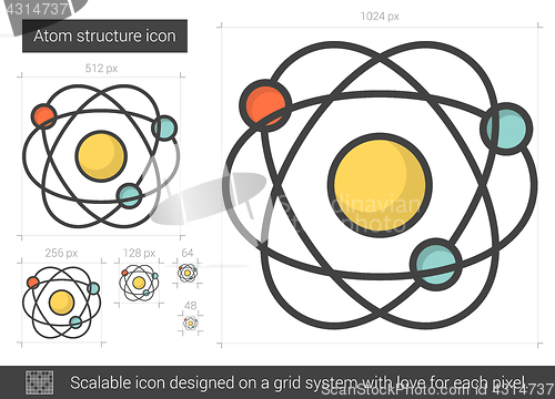 Image of Atom structure line icon.