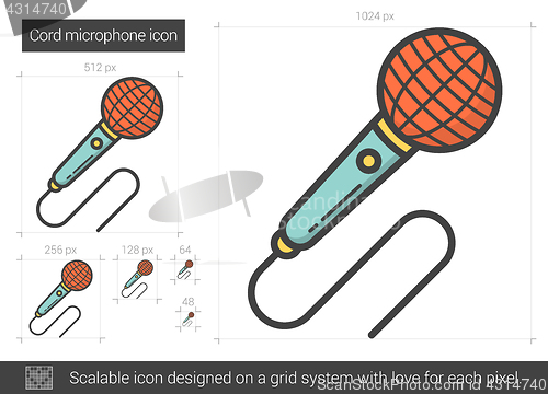 Image of Cord microphone line icon.