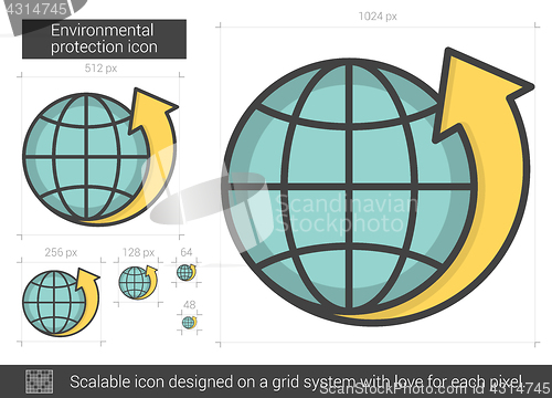 Image of Environmental protection line icon.