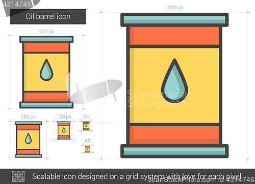 Image of Oil barrel line icon.