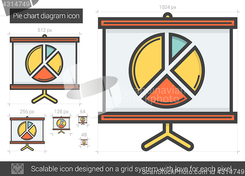 Image of Pie chart diagram line icon.