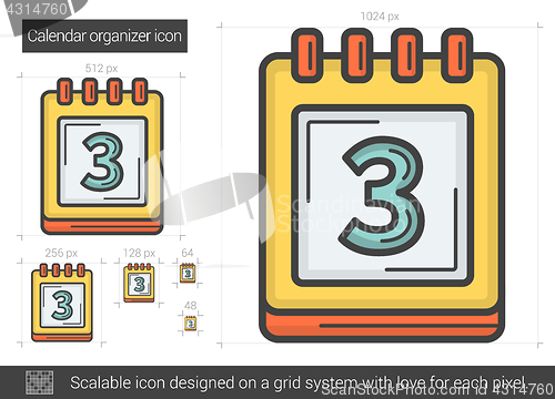 Image of Calendar organizer line icon.