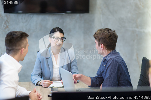 Image of Startup Business Team At A Meeting at modern office building