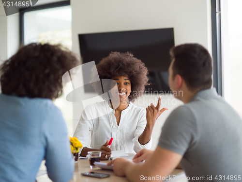 Image of Multiethnic startup Business Team At A Meeting at modern office 