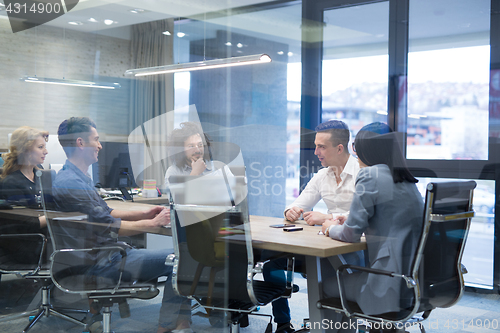 Image of Startup Business Team At A Meeting at modern office building