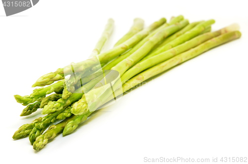 Image of Bundle of green asparagus shoots