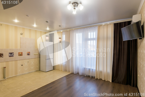 Image of Interior of an empty studio apartment without furniture